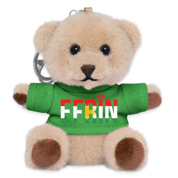 Kurdistan Kurds peace symbol with national flag - Teddy Keyring - green - Front