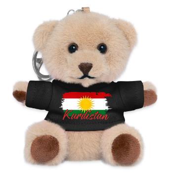 Kurdische Flagge mit Kurdistan Kurden  - Teddy Schlüsselanhänger - Schwarz - Vorne