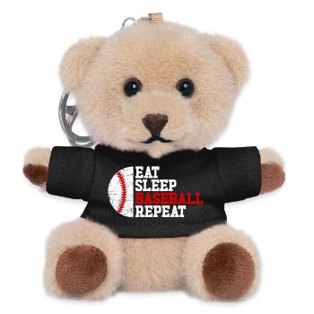 Eat Sleep Basketball Wiederholen Sie Mädchen Junge - Teddy Schlüsselanhänger - Schwarz - Vorne
