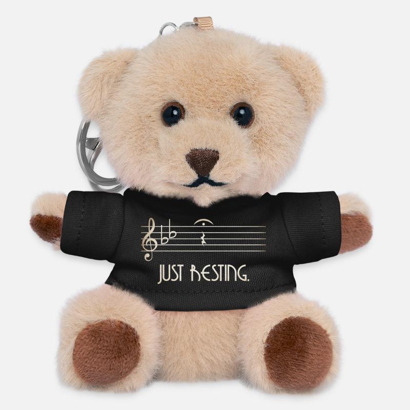 Just Resting Music Silhouette - Teddy Keyring - black
