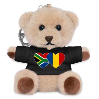 Südafrika Tschad Flagge Herz used - Teddy Schlüsselanhänger - Schwarz - Vorne