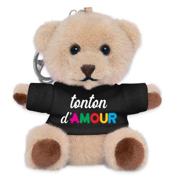 Onkel der Liebe - Familie - Weihnachten - Teddy Schlüsselanhänger - Schwarz - Vorne