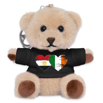 Egypte Irlande Drapeau Coeur Utilisé - Porte-clés ourson - noir - Devant