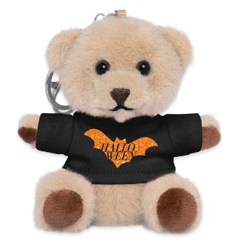 Silhouette de chauve-souris scintillante orange d’Halloween - Porte-clés ourson - noir - Devant
