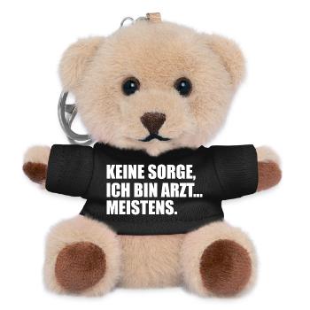 Keine Sorge, ich bin Arzt… meistens. - Teddy Schlüsselanhänger - Schwarz - Vorne