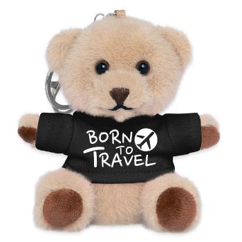 Born to Travel Wanderlust Adventure - Teddy Keyring - black - Front