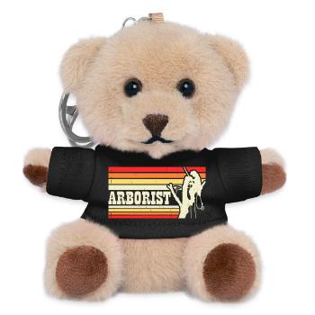 Arborist Woodworker Woodworker Gift - Teddy Keyring - black - Front