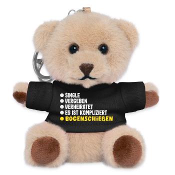 Ich gehe Bogenschießen - Teddy Schlüsselanhänger - Schwarz - Vorne
