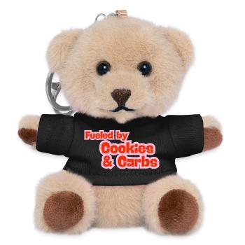 Angetrieben von Keksen und Kohlenhydraten - Teddy Schlüsselanhänger - Schwarz - Vorne