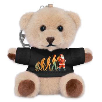 Evolution zum Weihnachtsmann – Watercolor Xmas - Teddy Schlüsselanhänger - Schwarz - Vorne