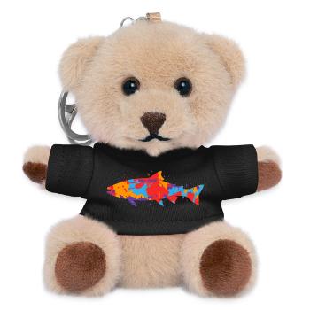 Forellen Angeln bunt Forellenangler Angler Forelle - Teddy Schlüsselanhänger - Schwarz - Vorne