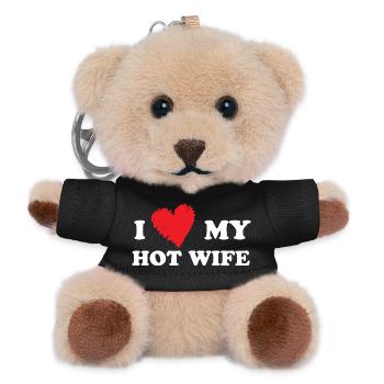 I love my hot wife - Teddy Keyring - black - Front