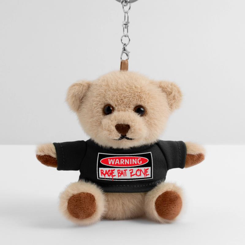 Warning Rage Bait Caution Zone Sign Fun Warning Teddy Keyring