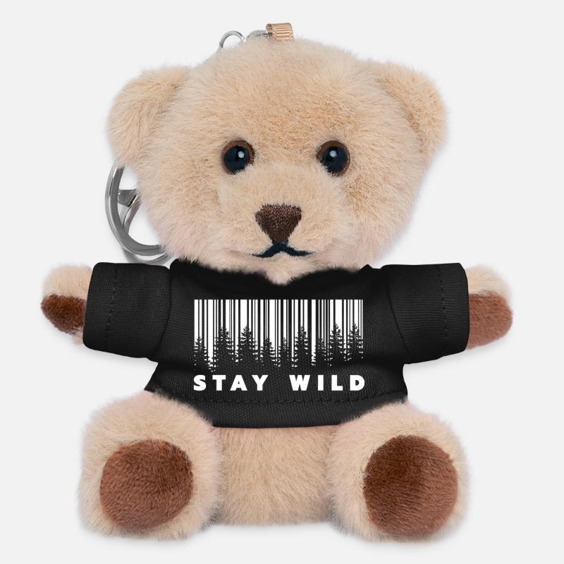 Stay Wild Forest Barcode  - Teddy Schlüsselanhänger - Schwarz