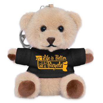 Life is better on a bicycle Cycling Saying Sport - Teddy Keyring - black - Front