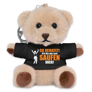 Team Braut – Unsere Party, unsere Regeln - Teddy Schlüsselanhänger - Schwarz - Vorne