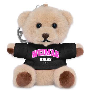 Weimar Germany Typography Neon Pink - Teddy Keyring - black - Front