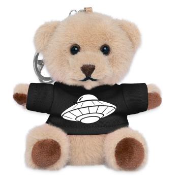 UFO Raumschiff Clean Silhouette Vektor - Teddy Schlüsselanhänger - Schwarz - Vorne