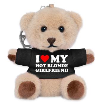 I love my blonde girlfriend - Teddy Keyring - black - Front