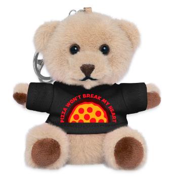 Pizza Won't Break My Heart Essen Liebe Humor - Teddy Schlüsselanhänger - Schwarz - Vorne