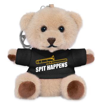 Spit happens trombone trombone player trombonist - Teddy Keyring - black - Front