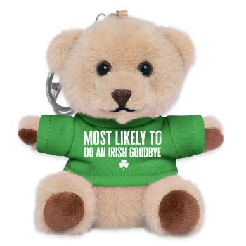 Most Likely to Irish Goodbye - Teddy Keyring - green - Front