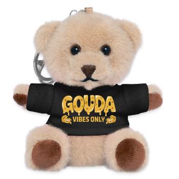  Gouda Vibes Only Lustiger Käse Spruch Für - Teddy Schlüsselanhänger - Schwarz - Vorne