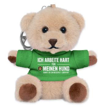 Hard work for my dog - Teddy Keyring - green - Front