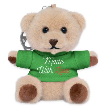 Made with love Valentines Day - Teddy Keyring - green - Front