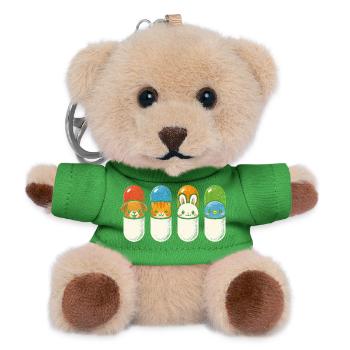 Tierarzt Tiermediziner - Teddy Schlüsselanhänger - Grün - Vorne