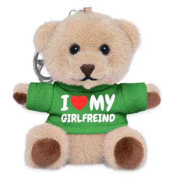 Love for my girlfriend - Teddy Keyring - green - Front