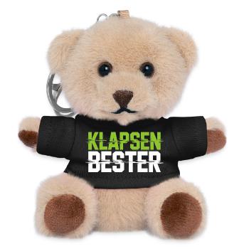 Slap Best Crazy Madhouse Office Saying - Teddy Keyring - black - Front