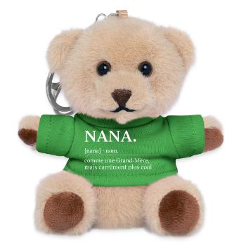 Nana Mother's Day Funny Idea for Grandma Nan - Teddy Keyring - green - Front
