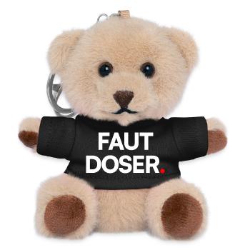 Faut doser - Porte-clés ourson - noir - Devant