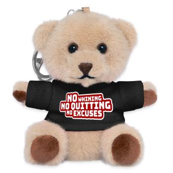No Whining No Quitting No Excuses Gym Motivation - Teddy Keyring - black - Front
