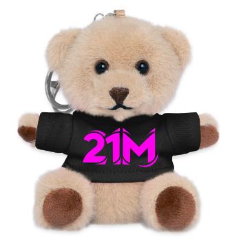 21M Bitcoin Supply Crypto Design21 Limit Millionen - Teddy Schlüsselanhänger - Schwarz - Vorne