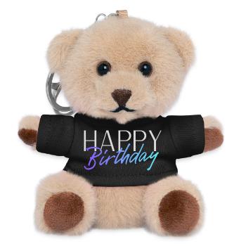 Happy Birthday - Teddy Schlüsselanhänger - Schwarz - Vorne