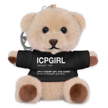 ICP-MS Girl Mass Spectrometry - Teddy Keyring - black - Front