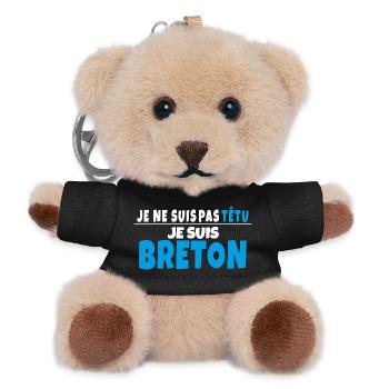 T-shirt Humour Breton Je ne suis pas têtu - Porte-clés ourson - noir - Devant