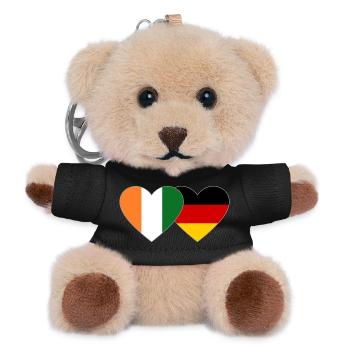 Cœur du drapeau de la Côte d’Ivoire et de l’Allemagne - Porte-clés ourson - noir - Devant