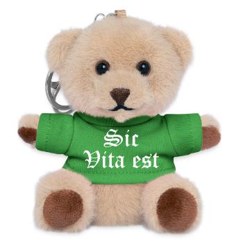 Sic Vita Est lateinisches Zitat - Teddy Schlüsselanhänger - Grün - Vorne