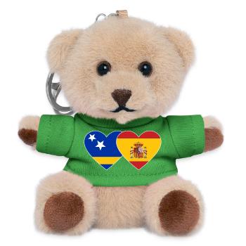Curacao_Spanien_Flagge_Herz - Teddy Keyring - green - Front