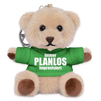 Immer PLANLOS Improvisiert - Teddy Schlüsselanhänger - Grün - Vorne
