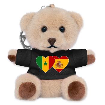 Herzliebe Senegal und Spanien Fusion - Teddy Schlüsselanhänger - Schwarz - Vorne