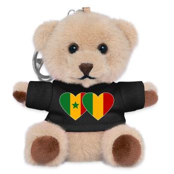 Senegal_Mali_Flagge_Herz - Porte-clés ourson - noir - Devant