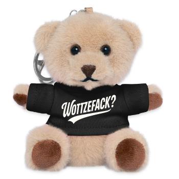 Wottzefack Humor Spruch Lustig Witzig Geschenkidee - Teddy Schlüsselanhänger - Schwarz - Vorne
