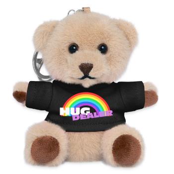 Hug Dealer Sticker: Buntes Regenbogen-Design - Teddy Schlüsselanhänger - Schwarz - Vorne