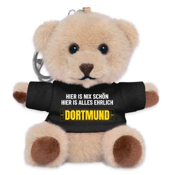 Dortmund Hier is nix schön hier is alles ehrlich - Teddy Schlüsselanhänger - Schwarz - Vorne