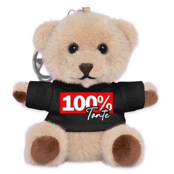 100% Tante Shirtdesign - Teddy Schlüsselanhänger - Schwarz - Vorne