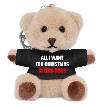 Alles, was ich mir zu Weihnachten wünsche, sind null Insekten - Teddy Schlüsselanhänger - Schwarz - Vorne